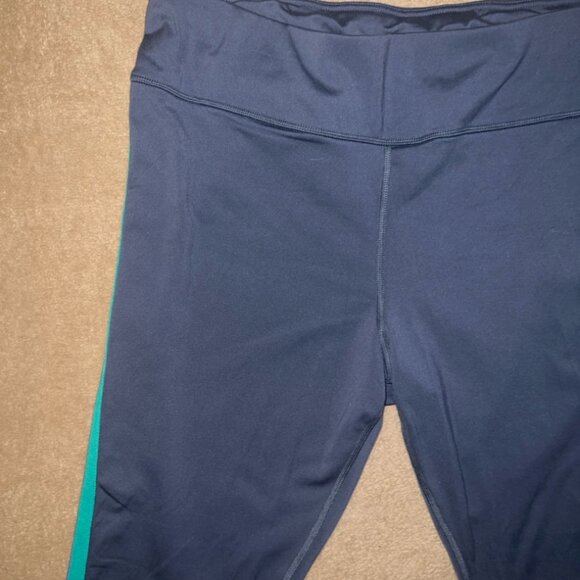 AVIA 3XL (22) Slate Gray Purple Green Side Striped Pocket Performance Leggings - Picture 2 of 7